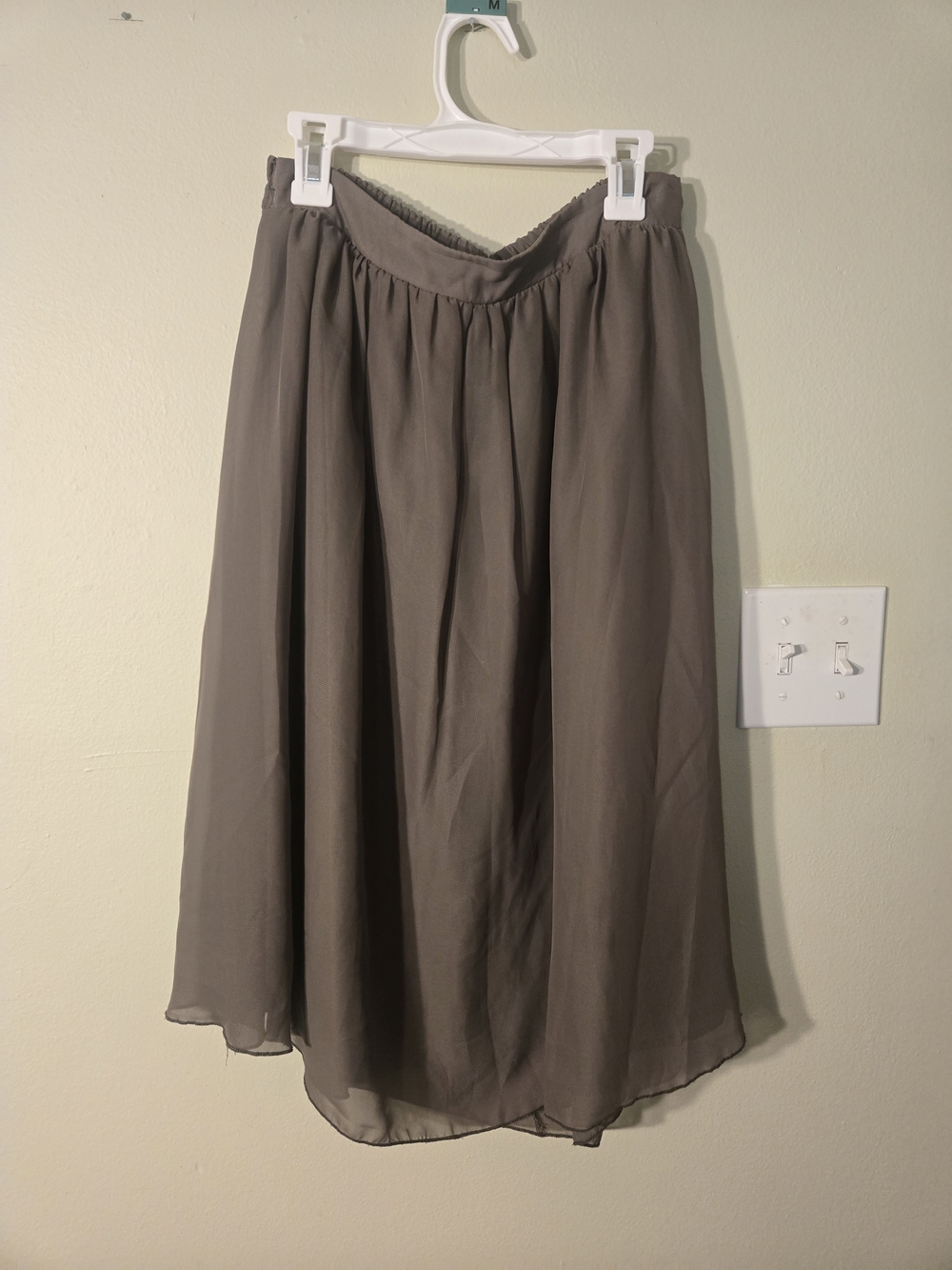 Mikarose Olive Midi Chiffon Skirt